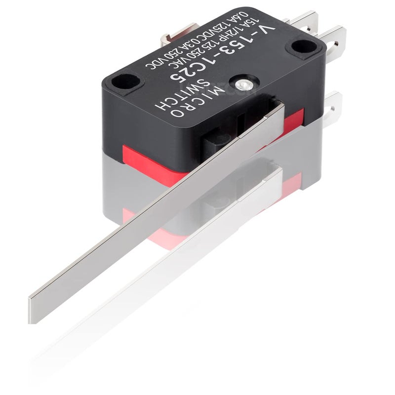 JANDECCN 10 قطع مفتاح حد رصاصي طويل مع ذراع مفصلي مستقيم، SPDT 1NO 1NC مفتاح ميكرو سريع العمل V-153-1C25 - Image 2